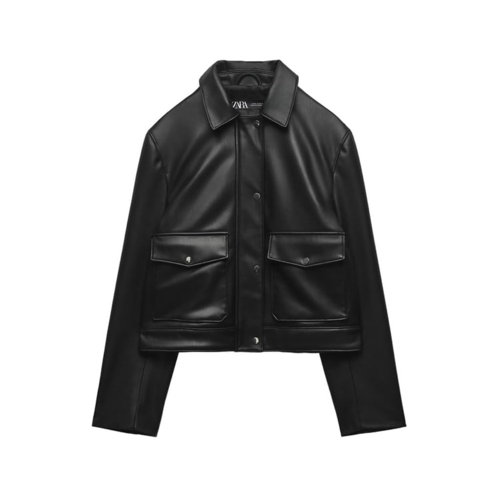 (new) ZARA Faux Leather crop jacket